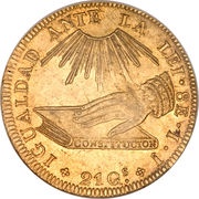 8 Escudos, Chile, 1835-1838 reverse image