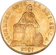 8 Escudos, Chile, 1846-1851 reverse image