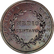 ½ Centavo reverse image