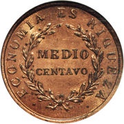 ½ Centavo reverse image