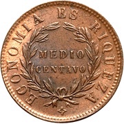 ½ Centavo reverse image