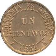1 Centavo, Chile, 1878-1898 reverse image
