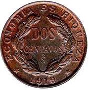 2 Centavos, Chile, 1919 reverse image