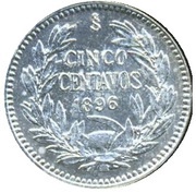 5 Centavos, Chile, 1896-1899 reverse image