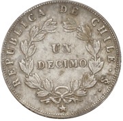1 Décimo, Chile, 1860-1862 reverse image