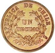 1 Décimo Pattern, Chile, 1868 reverse image