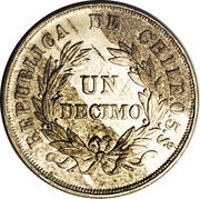 1 Décimo, Chile, 1891 reverse image
