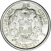 20 Centavos, Chile, 1863-1867 reverse image