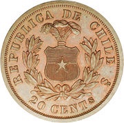 20 Centavos, Chile, 1867 reverse image