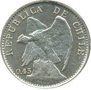 20 Centavos 0.45 on obverse; billon .450 obverse image