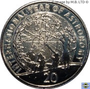 20 Cents - Elizabeth II 4th Portrait - Astronomy, Australia, 2009 reverse image