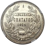 50 Centavos, Chile, 1914 reverse image