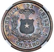 1 Peso Pattern, Chile, 1868 reverse image