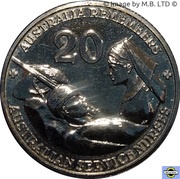 20 Cents - Elizabeth II 4th Portrait - Nurses, Australia, 2009 reverse image