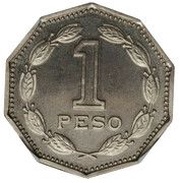1 Peso Pattern, Chile, 1973 reverse image