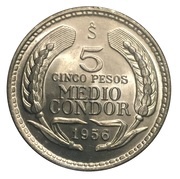5 Pesos / ½ Condor reverse image