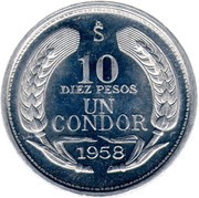 10 Pesos / 1 Condor reverse image