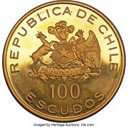 100 Escudos, Chile, 1970-1975 reverse image