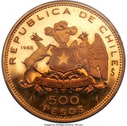 500 Pesos 150th Anniversary of National Flag obverse image
