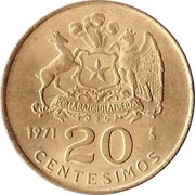 20 Centésimos reverse image