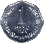 1 Peso reverse image