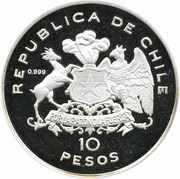 10 Pesos 3rd Anniversary of Chile's Liberation obverse image