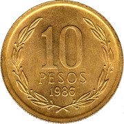 10 Pesos, Chile, 1981-1990 reverse image
