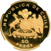 50 Pesos 3rd Anniversary of Chile's Liberation obverse image