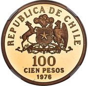 100 Pesos 3rd Anniversary of Chile's Liberation obverse image