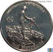 20 Cents - Elizabeth II 4th Portrait - War Historians, Australia, 2011 reverse image