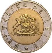 Trial Strike 500 Pesos - Small Shield, Chile,  reverse image