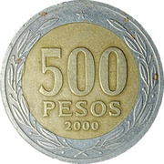 500 Pesos 2000 in Obverse reverse image