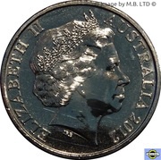 20 Cents - Elizabeth II 4th Portrait - Australian Wheat Fields of Gold obverse image