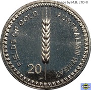 20 Cents - Elizabeth II 4th Portrait - Australian Wheat Fields of Gold, Australia, 2012 reverse image