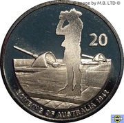 20 Cents - Elizabeth II 4th Portrait - Shores Under Siege - Military Lookout reverse image
