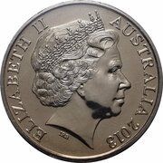 20 Cents - Elizabeth II 4th Portrait - Centenary of Australian Banknotes - 10 Shilling obverse image