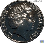 20 Cents - Elizabeth II 4th Portrait - 25th Anniversary of Parliament House obverse image