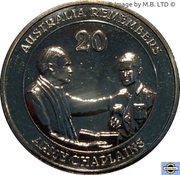 20 Cents - Elizabeth II 4th Portrait - Army Chaplains, Australia, 2013 reverse image