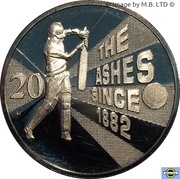 20 Cents - Elizabeth II 4th Portrait - Ashes Cricket Since 1882, Australia, 2013 reverse image