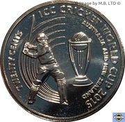 20 Cents - Elizabeth II 4th Portrait - ICC Cricket World Cup, Australia, 2015 reverse image