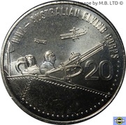 20 Cents - Elizabeth II 4th Portrait - Australian Flying Corps, Australia, 2015 reverse image