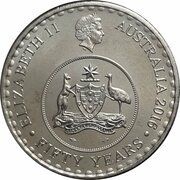 20 Cents - Elizabeth II 4th Portrait - 50th Anniversary of Decimal Currency obverse image