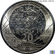 20 Cents - Elizabeth II 4th Portrait - 400th Anniversary of Dirk Hartog's Landfall, Australia, 2016 reverse image