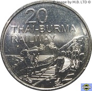 20 Cents - Elizabeth II 4th Portrait - Thai-Burma Railway, Australia, 2016 reverse image