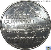 20 Cents - Elizabeth II 4th Portrait - Bomber Command, Australia, 2016 reverse image