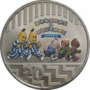20 Cents - Elizabeth II 4th Portrait - Bananas in Pyjamas - Reverse Frosted, Australia, 2017 reverse image