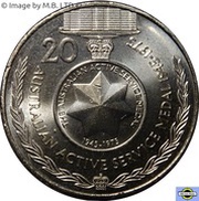 20 Cents - Elizabeth II 4th Portrait - Australian Active Service Medal, Australia, 2017 reverse image