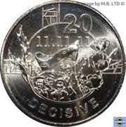 20 Cents - Elizabeth II 4th Portrait - Anzac Spirit - Decisive, Australia, 2018 reverse image