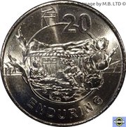 20 Cents - Elizabeth II 4th Portrait - Anzac Spirit - Enduring, Australia, 2018 reverse image