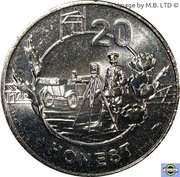 20 Cents - Elizabeth II 4th Portrait - Anzac Spirit - Honest, Australia, 2018 reverse image